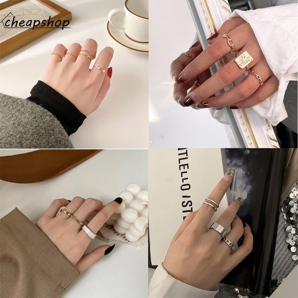 iF YOU Set 3 Nhẫn Nữ Thiết Kế Đơn Giản Thời Trang