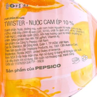 Nước cam ép Twister 455ml thùng 24 chai