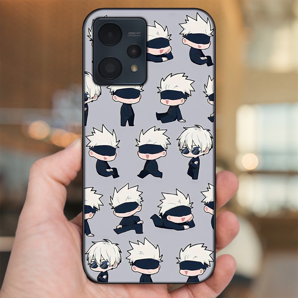Ốp lưng Realme 9, 9 Pro, 9 Pro Plus viền đen in hình Satoru Jujutsu Kaisen