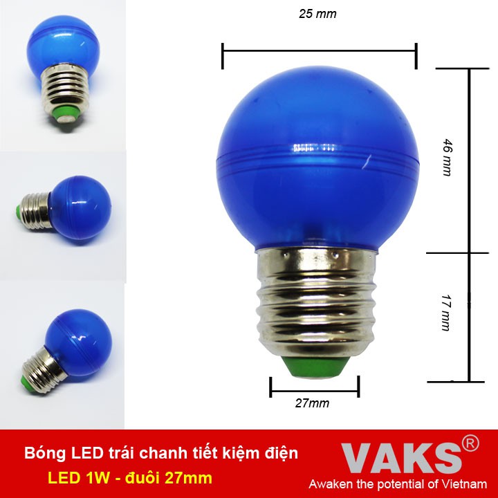 Bộ 02 Bóng led trái chanh tiết kiệm điện (1W) đuôi vặn e27