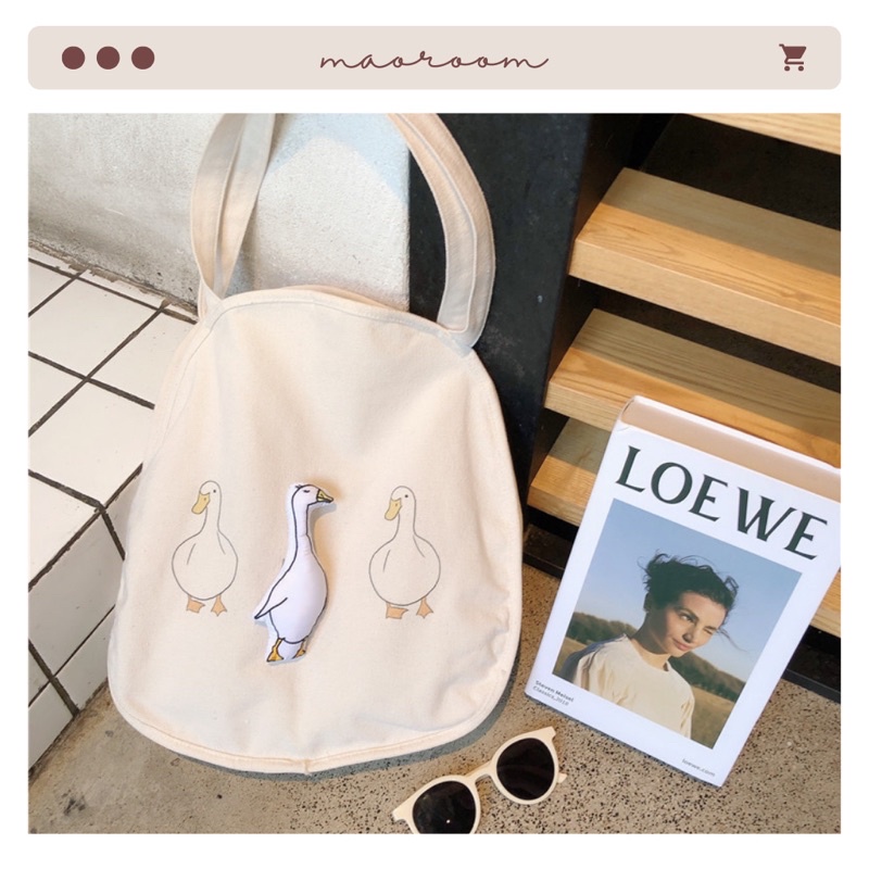 Túi tote đeo vai hình chú ngỗng ngáo ngơ Duck Duck Goose dễ thương