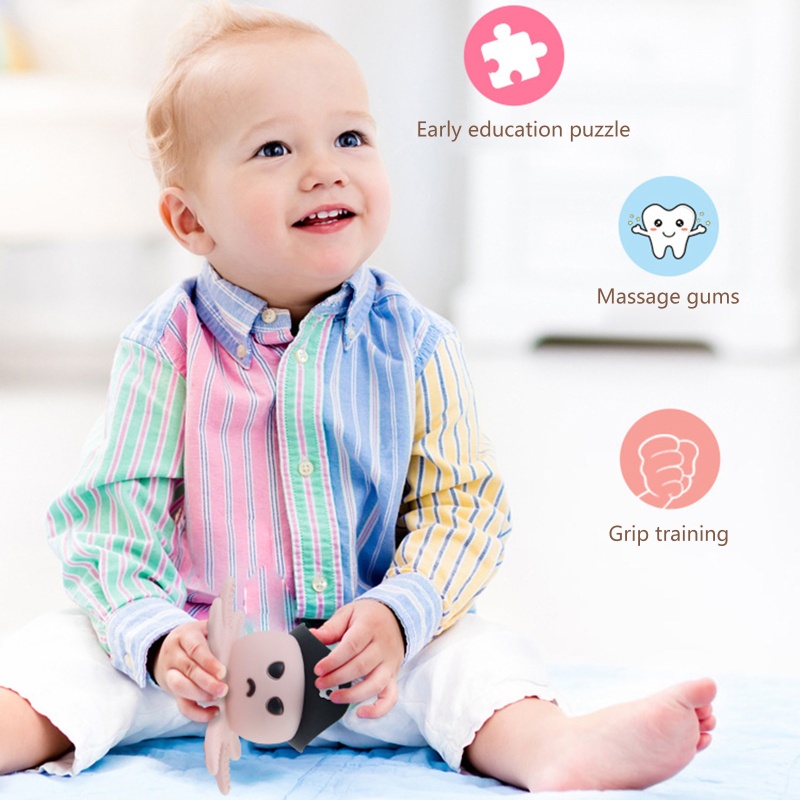 Đồ Chơi Gặm Nướu Hình Bạch Tuộc Bằng Silicone Dành Cho Bé 3-6 Tháng Tuổi