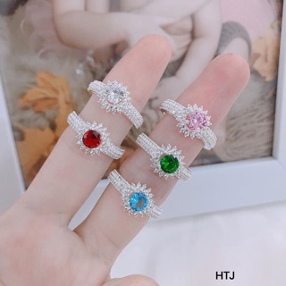 NHẪN NỮ MẶT ĐÍNH ĐÁ SANG CHẢNH - TRANG SỨC BẠC TA