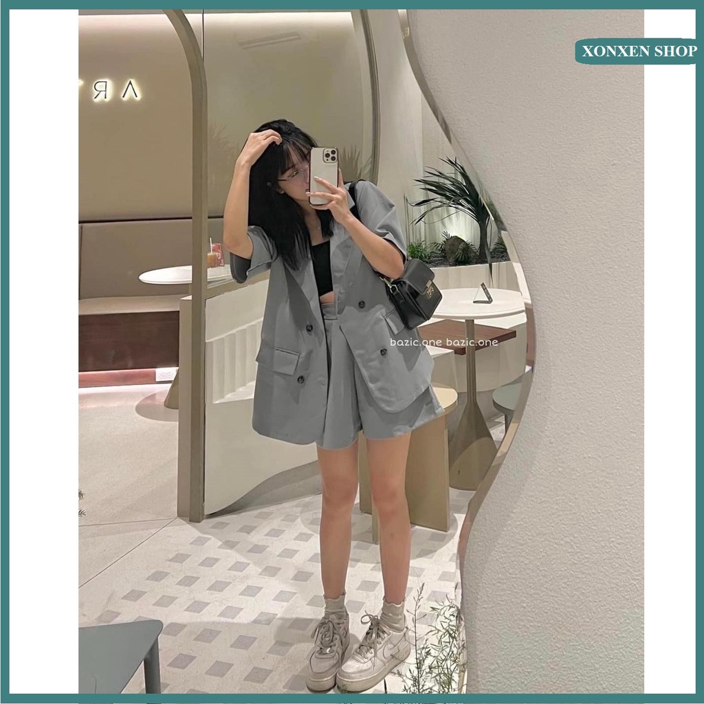 Set Đồ Nữ Set Áo Blazer Quần Short Nữ Sang Trọng XONXEN SHOP HUẾ Freesize mã 2028