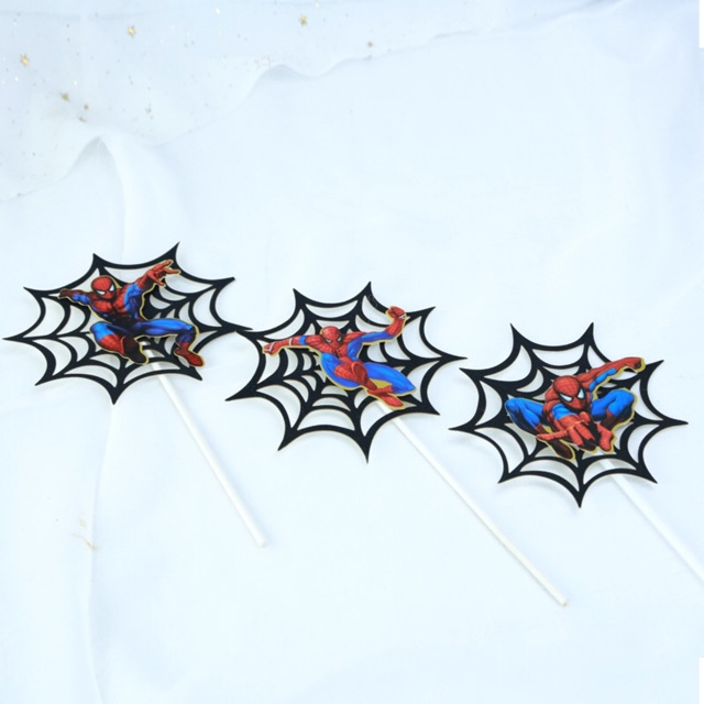 Set que cắm người nhện trang trí bánh kem (1017)