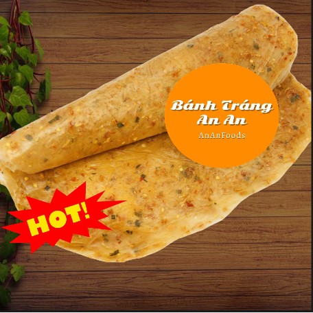 Bánh Tráng Dẻo Tôm - Tặng 03 Bịch Bơ - Bánh Tráng Đỏ Chính Gốc Tây Ninh - Loại 1 - Cay + Mềm + Dẻo- Ananfoods