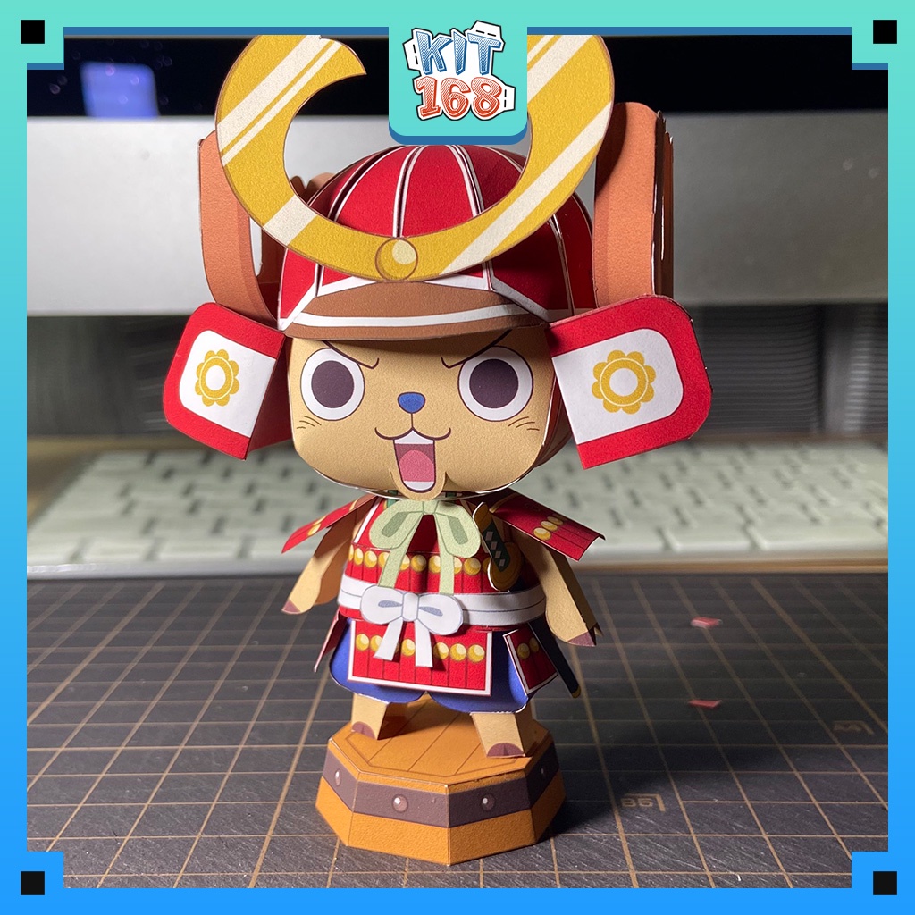 Mô hình giấy Anime Chibi Chopper Samurai - One Piece + kit hộp trang trí