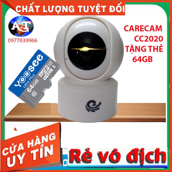 [kèm thẻ 32gb 64gb] Camera wifi Carecam CC200 onviz cam v5 2.0MPx CARE CAM Full HD 1080p mới 2021,ONVIF, bảo hành 12 t