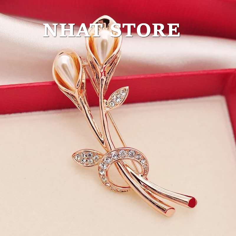 Cài áo đẹp Hàn Quốc, ghim cài áo hoa ly Nhat store
