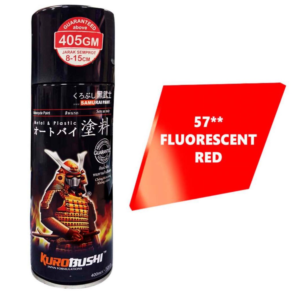 Samurai 57 - Sơn xịt xe máy màu ĐỎ huỳnh quang  _ Fluorescent RED   sơn mâm xe máy và nhựa .