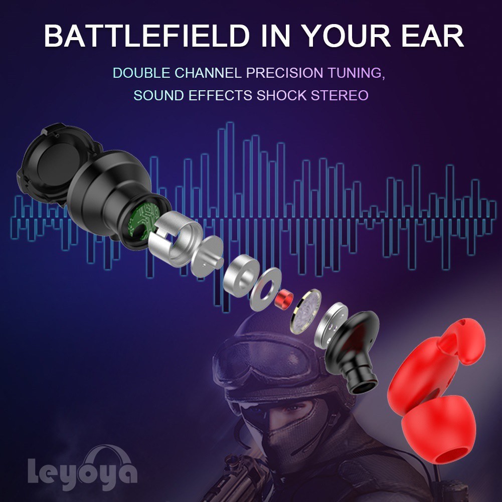 Tai nghe gaming có mic cho điện thoại Leyoya G8 chơi game PUBG mobile / FF / ROS / Tốc chiến