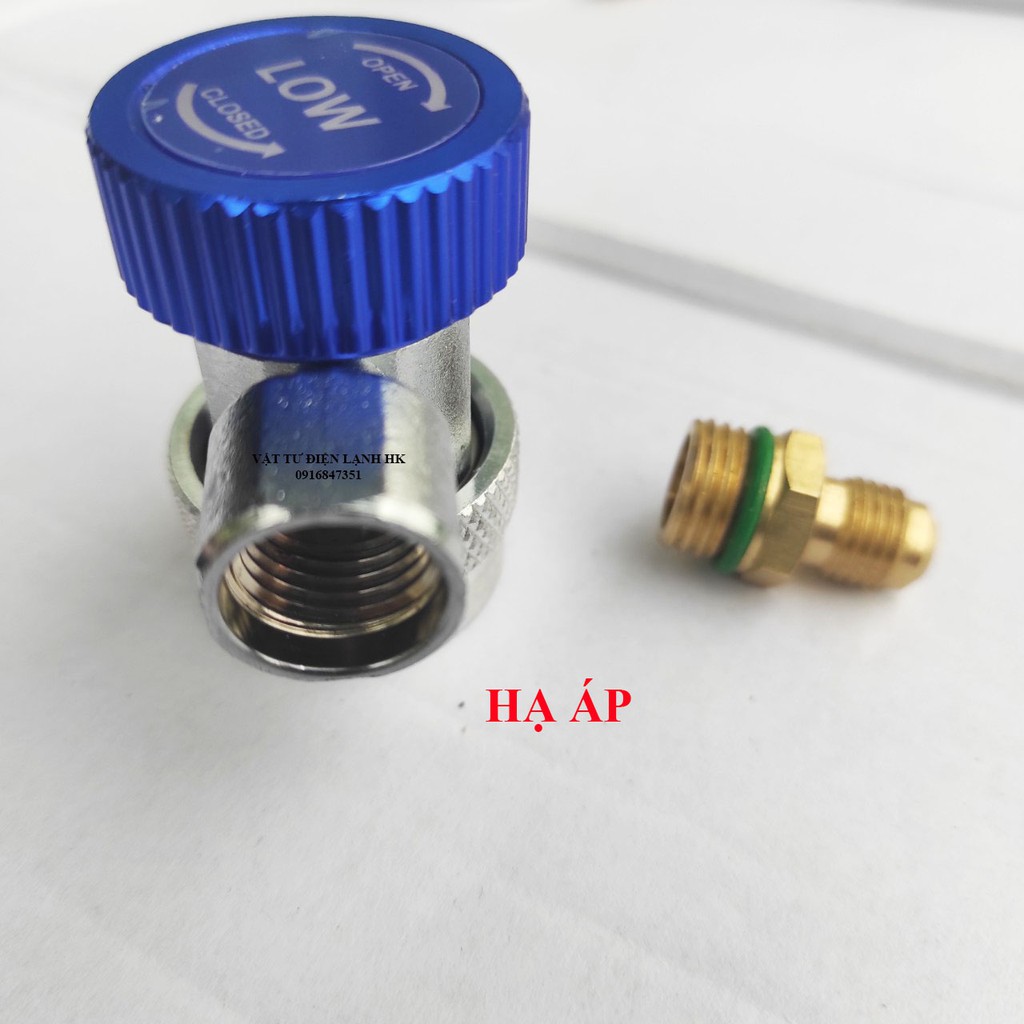 Van nạp gas oto có đầu nối nhanh R134a Cao áp - Hạ áp (chọn đúng loại khi đặt hàng)  Valve ga 134 o to