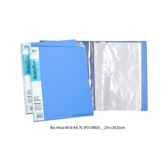 Bìa 60 lá Flexoffice, Bìa nhiều lá nhựa ( Nhiều kích cỡ ) . Do VPP Hiếu Cường cung cấp