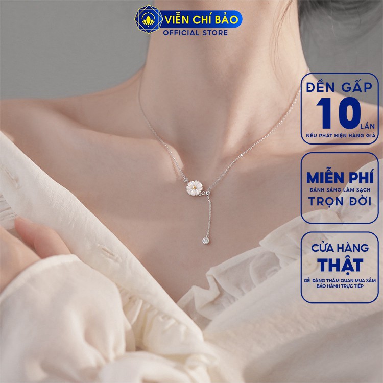 Dây chuyền bạc nữ Cúc họa mi chất liệu bạc 925 thời trang phụ kiện trang sức nữ Viễn Chí Bảo D400350
