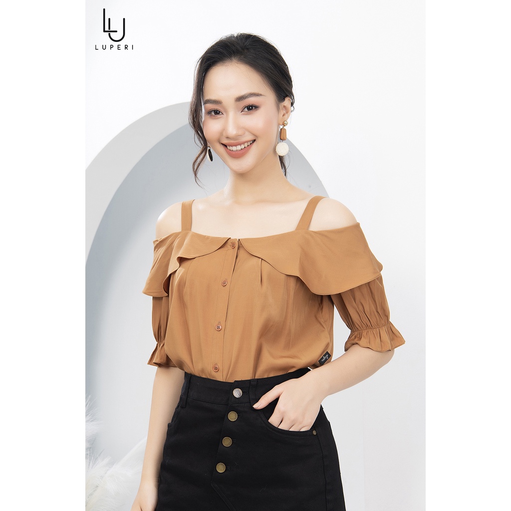 Áo Hai Dây Trễ Vai LUPERI Kiểu Dáng Trẻ Trung Thời Thượng Phù Hợp Đi Chơi Đi Dạo Phố LFSM1148