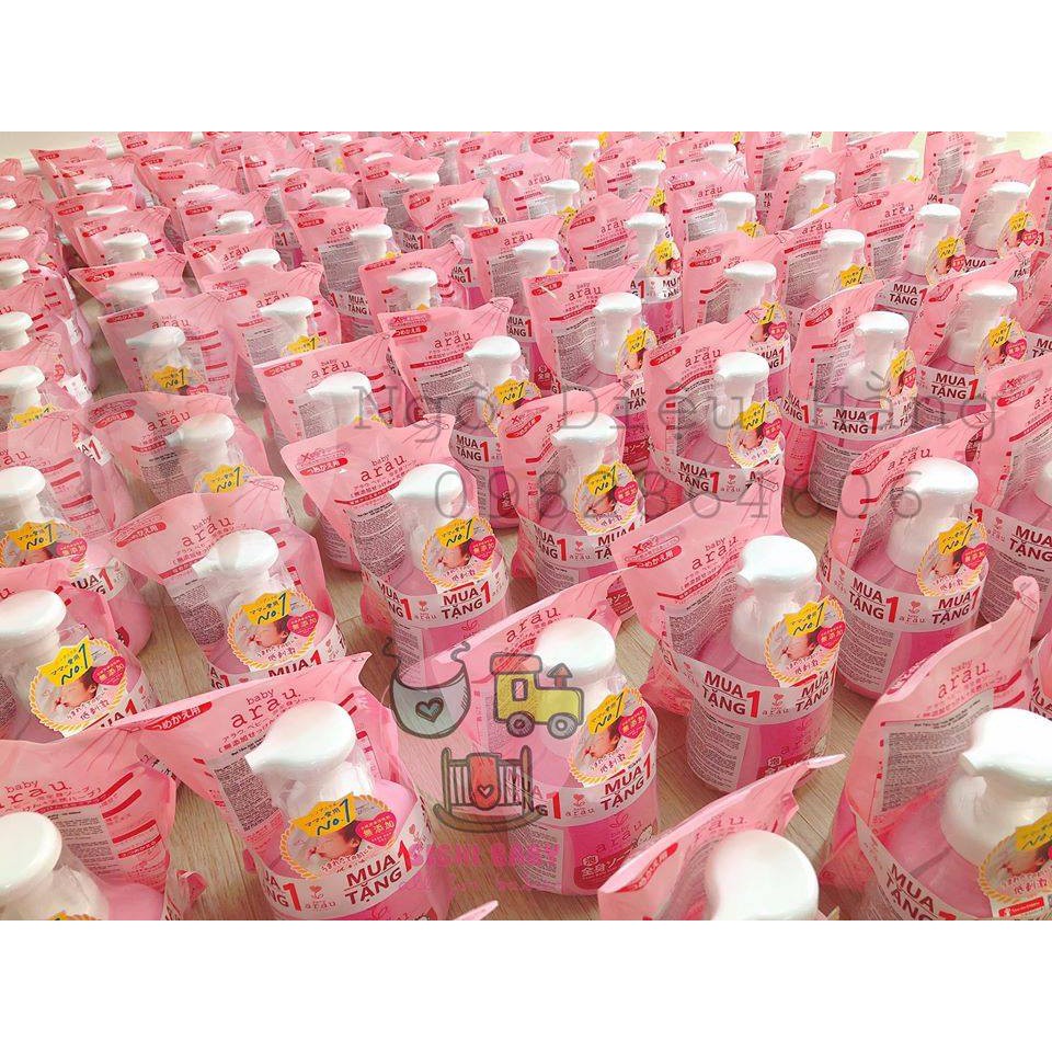 Sữa tắm trẻ em Arau Baby Nhật Bản (hồng)- Chai 450ml/ Túi 400ml/ Combo