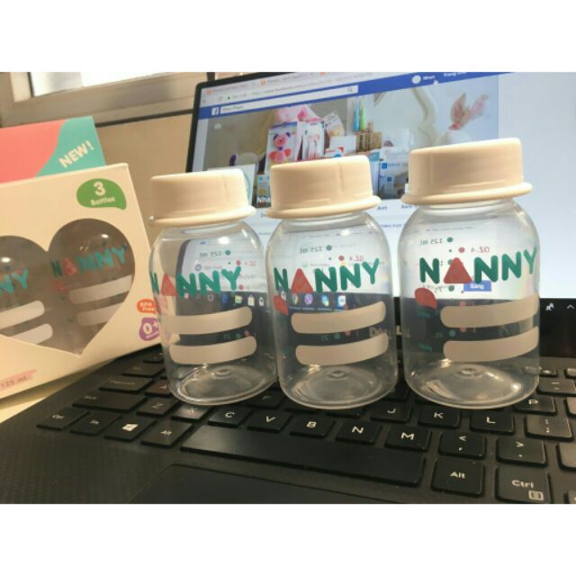 Bộ 3 bình trữ sữa Nanny 125ml - Thailand