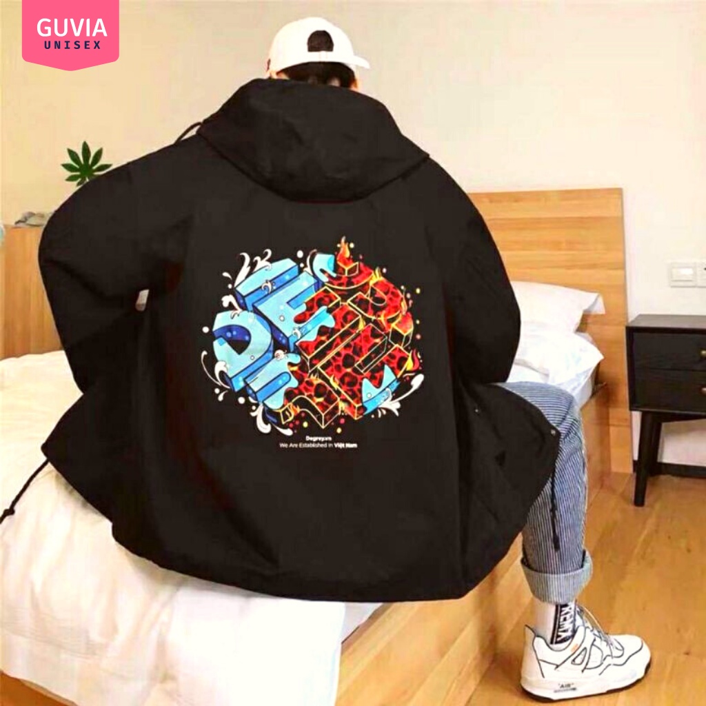 Áo khoác Dù DEGREY Unisex From Rộng Ulzzang Nam Nữ Guvia Bomber Jacket