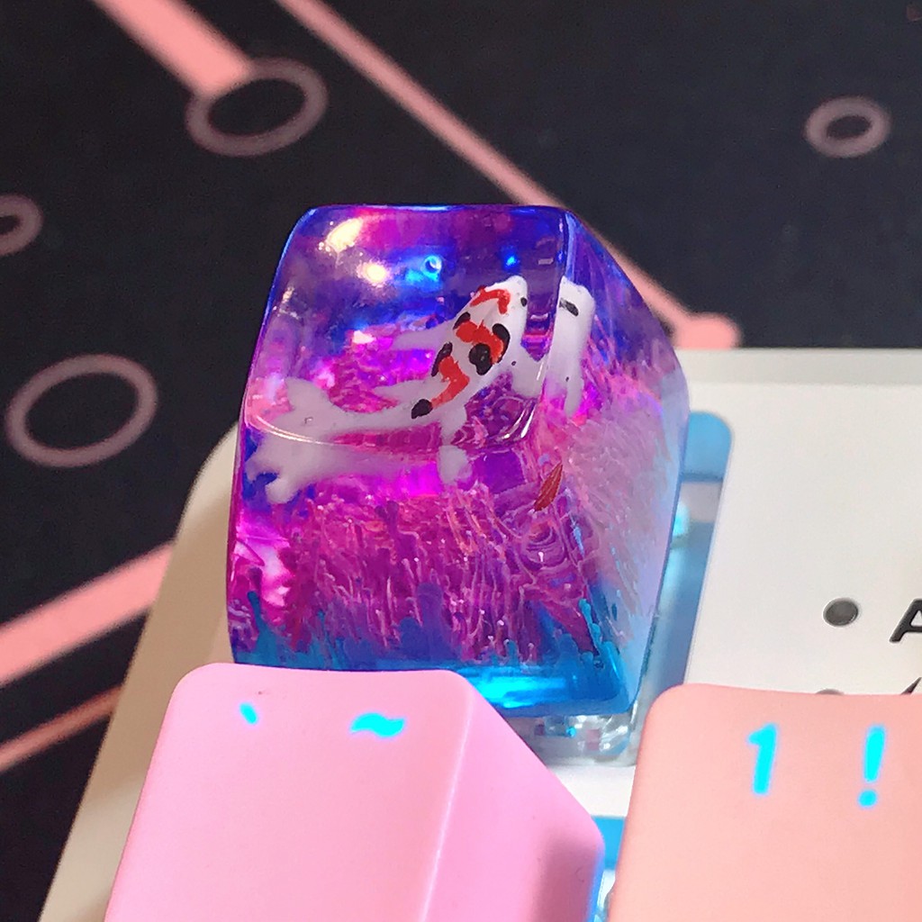 Keycap cá Koi 1u profile SA🎏 Keycaps artisan handmade Koi fish trang trí bàn phím cơ gaming