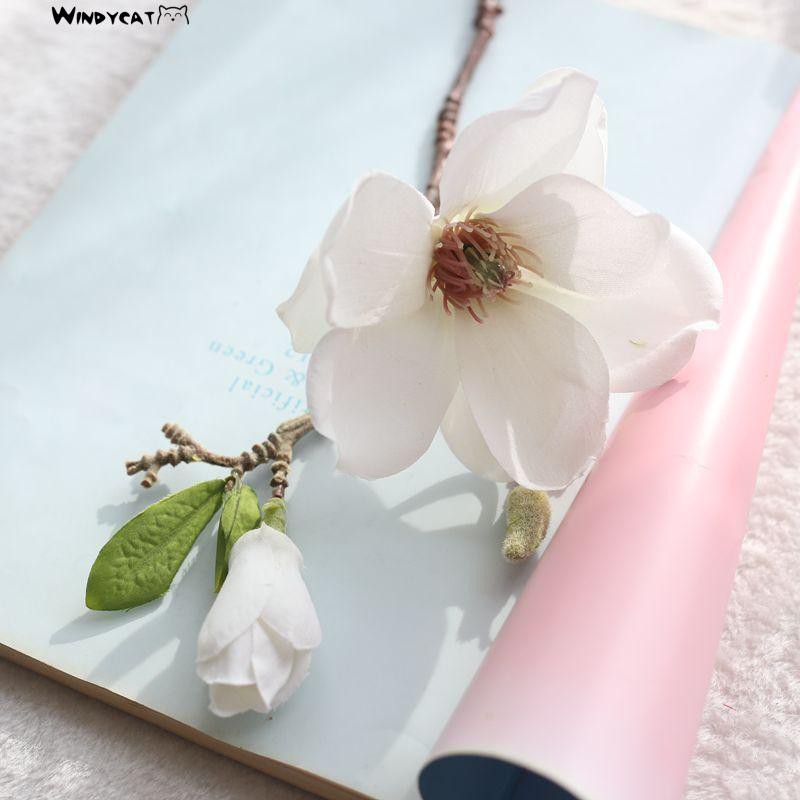 【NEW】【HOT】Artificial Magnolia Fake Flower Bud Bridal Wedding Home Cafe Store Decor