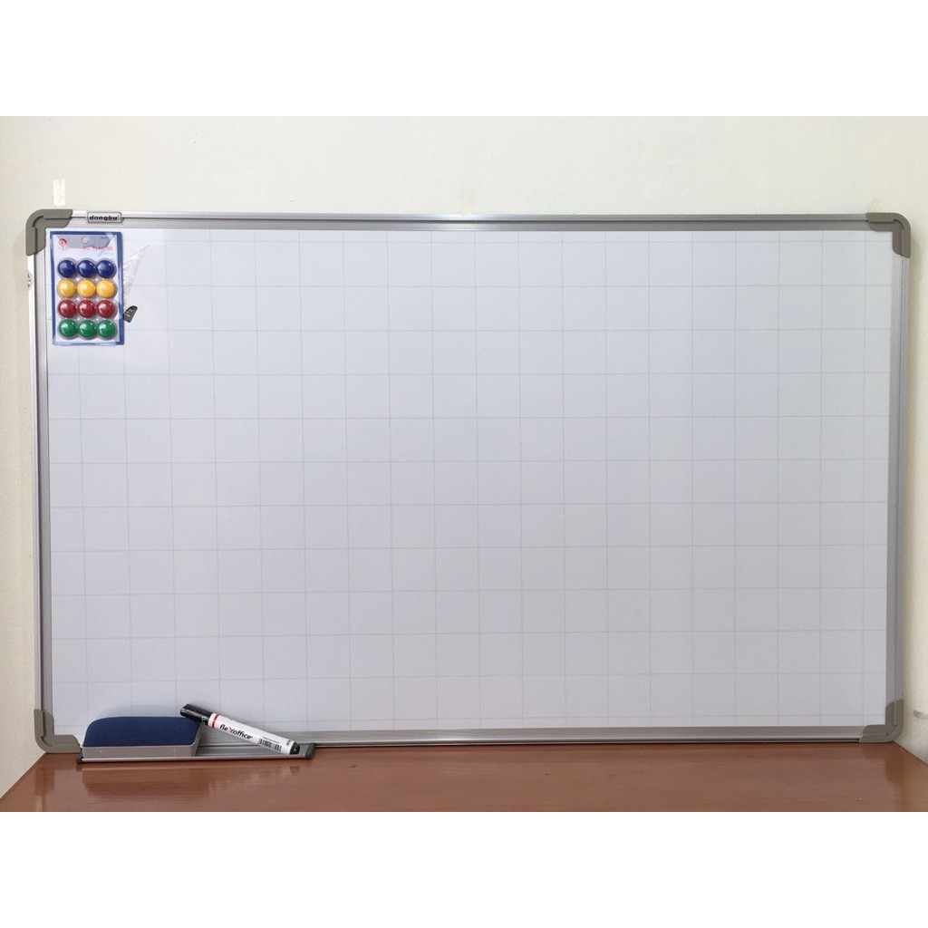 Bảng từ trắng viết bút lông Hàn Quốc 80 x120cm.Tặng nam châm, bông lau, bút dạ