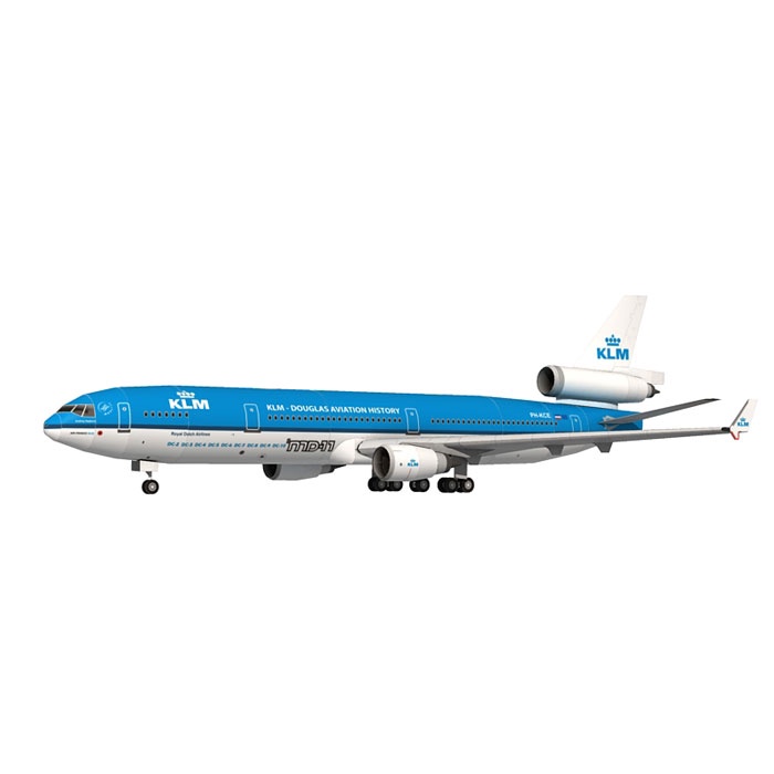 Mô hình giấy 3D máy bay KLM MD-11 tỉ lệ 1/100