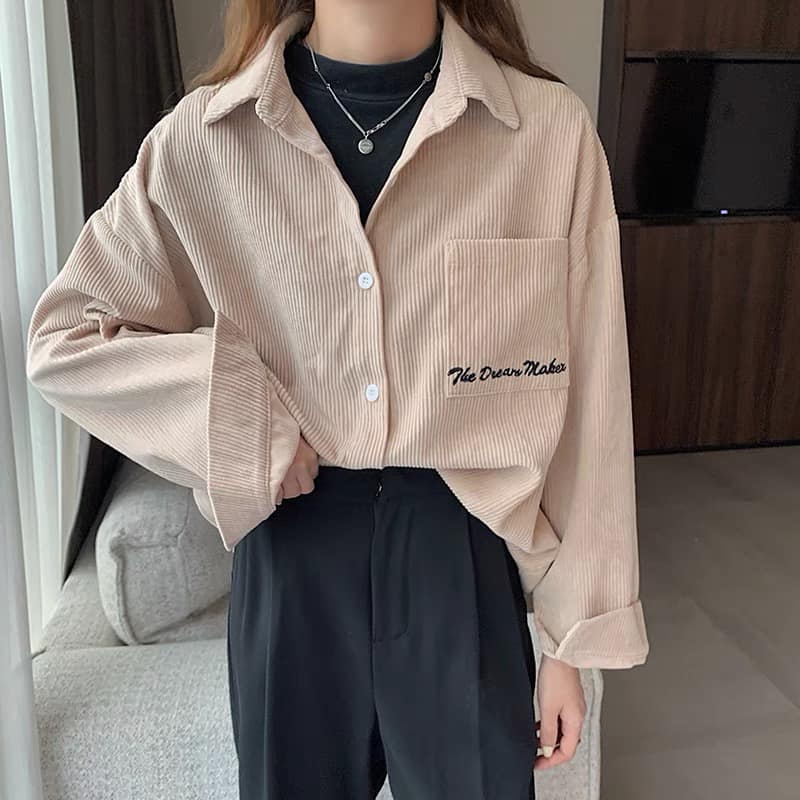Áo sơ mi, áo khoác nhung form rộng Nam Nữ Unisex / Ulzzang - Gin store