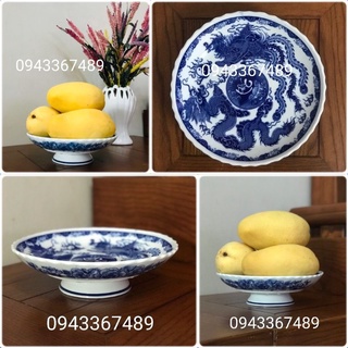 Mâm bồng thờ cúng đường kính 26cm, 28cm, 30cm. Hàng sứ Bát Tràng