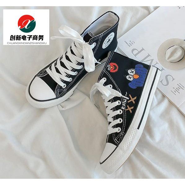 ALL STAR Champs Giày Canvas Cổ Cao In Hình Kaws Độc Đáo Thời Trang 1301