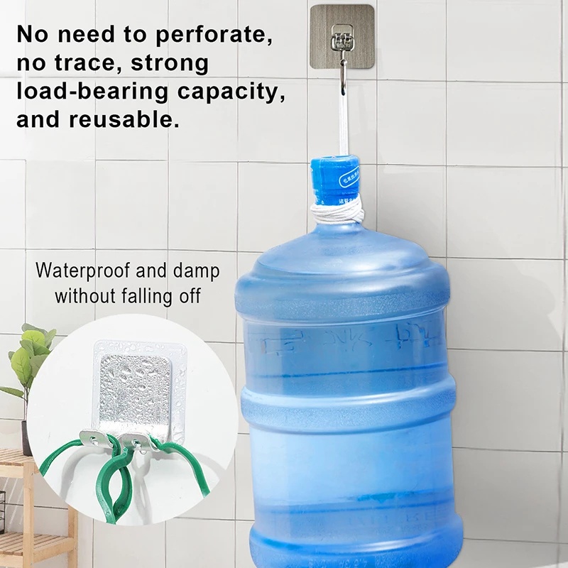 [Bán Chạy] Móc Dán Tường Hai Mặt Trong Suốt Mạnh Mẽ Không Đục Lỗ Chống Nước Không Đâm Thủng Cho Nhà Tắm / Nhà Bếp