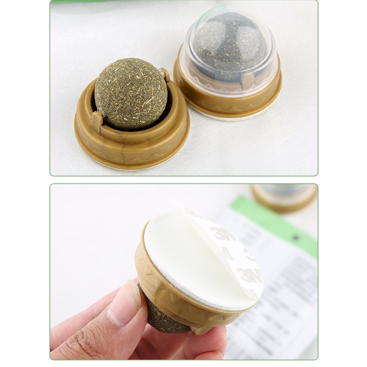 Catnip ball - Viên cỏ bạc hà dán tường cho mèo 30g giúp mèo thư giãn, làm sạch răng | Bé Ba Petshop