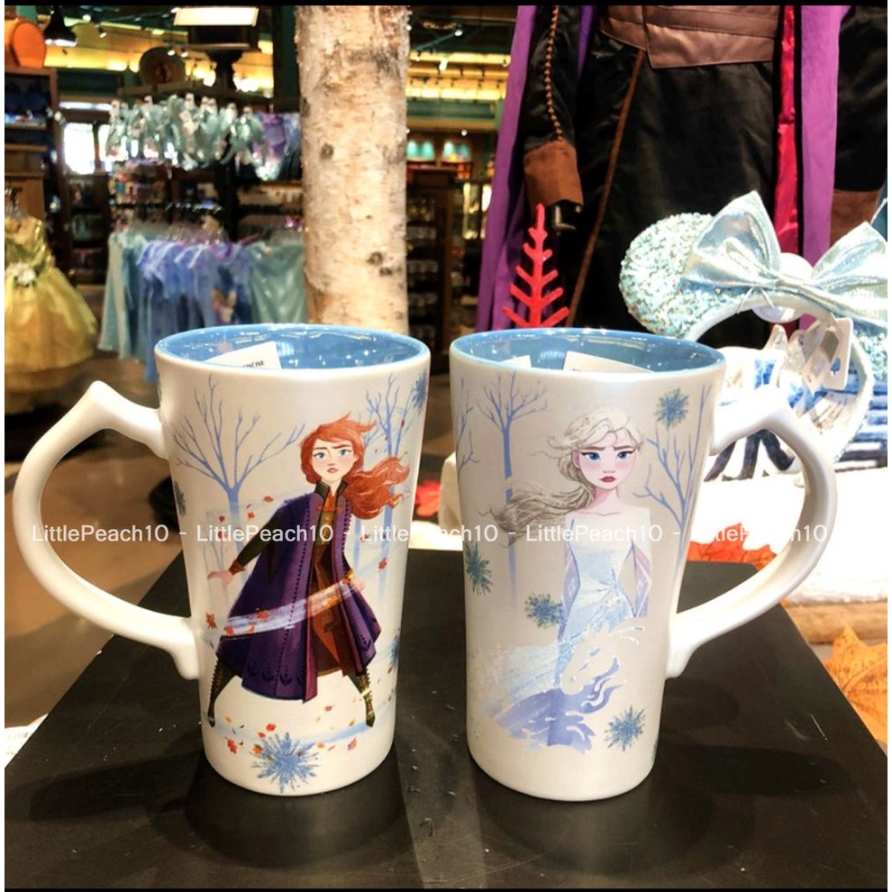 Ly sứ cốc sứ Disney cao cấp chính hãng có quai cầm tay hình Elsa Anna Frozen cho nữ và bé gái