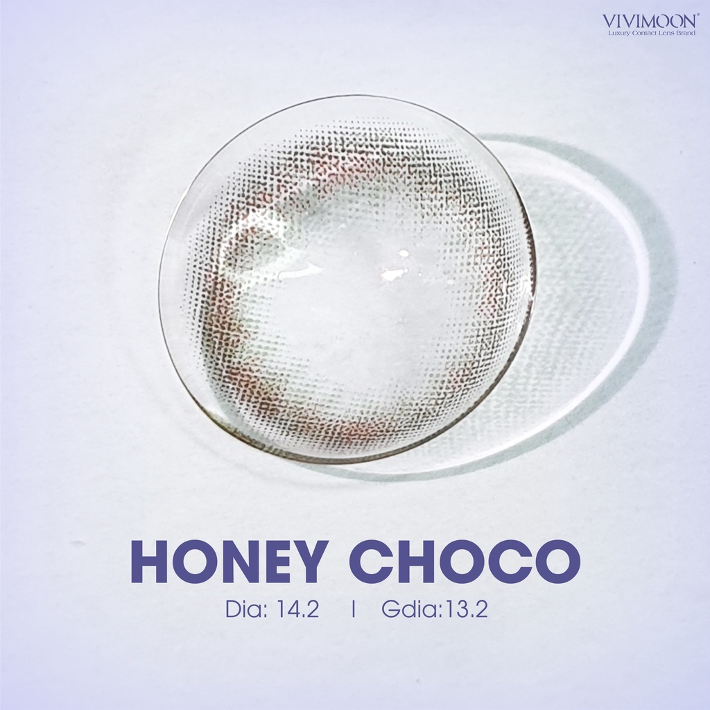 Kính áp tròng VIVIMOON LENS cận nâu tự nhiên cho mắt thở Honey Choco Giá 1 chiếc