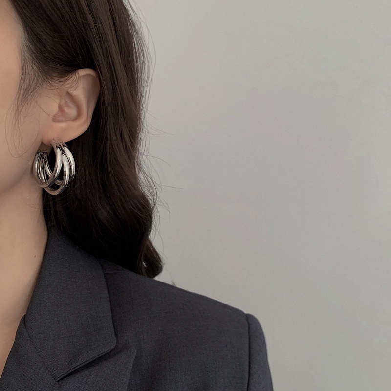 Bông Tai Nhiều Lớp Phong Cách hip-hop Sang Trọng Hợp Xu Hướng