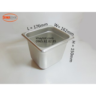 KHAY INOX ĐỰNG THACH  TRÀ SỮA 1/6-150MM ( KHÔNG NẮP)