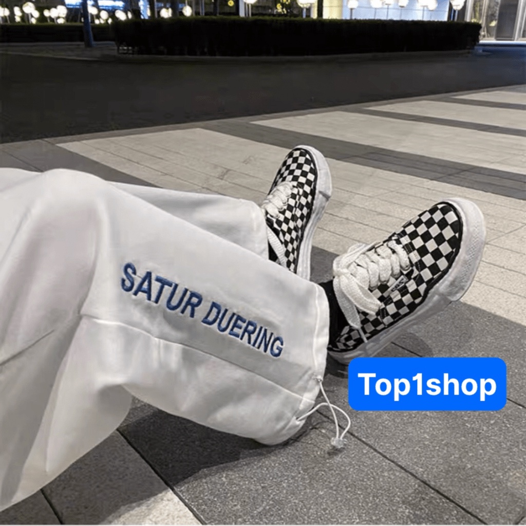 Quần ống rộng SATUR Chất nỉ bông cao cấp có dây rút gấu quần mặc được 2 kiểu suông và jogger- đủ size dành cho nam nữ
