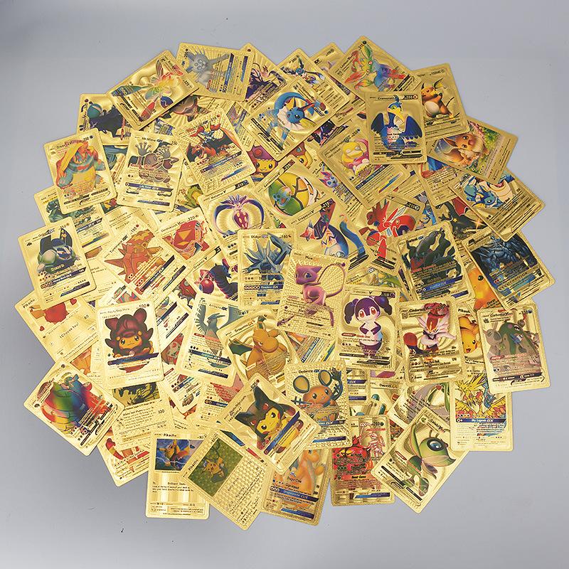 11 Thẻ Bài Pokemon Vàng Lá Màu Cầu Vồng Sưu Tầm Rare Quà Tặng Cho Trẻ Em