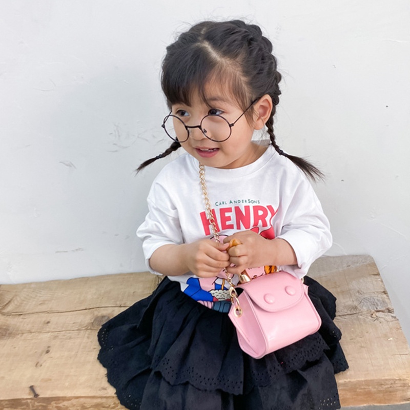 Túi Đeo Chéo Da PU Họa Tiết Hoạt Hình Dễ Thương Cho Bé Gái