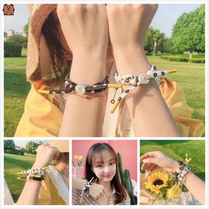 Vòng Tay Dây Bện Mặt Hình Hoa Hướng Dương Cho Cặp Đôi