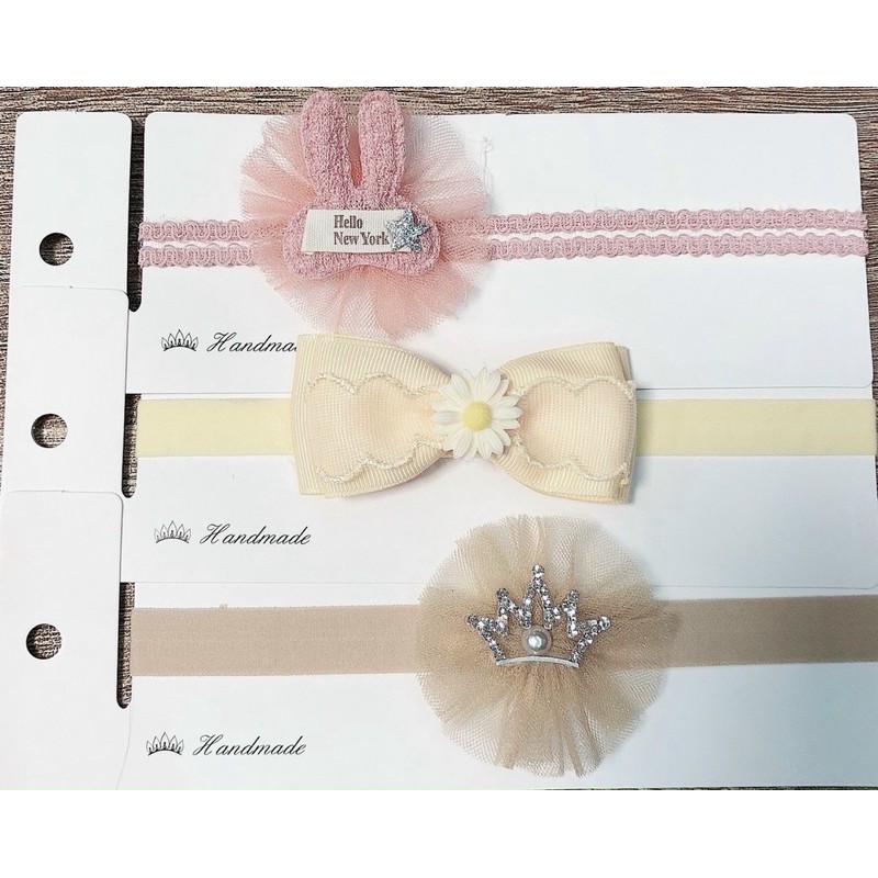 Băng đô cho bé, sét 3 turban nơ đáng yêu đội đầu cho bé gái đội đi chơi du lịch