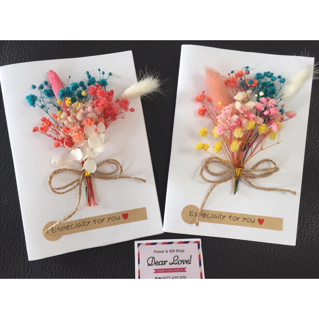 THIỆP HOA BABY KHÔ NHIỀU MÀU