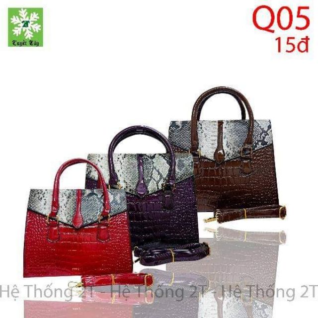 Túi công sở dập giả vân bụng cá sấu