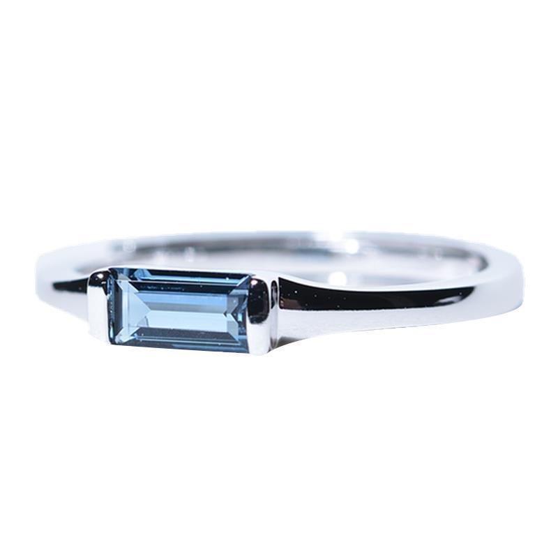 Nhẫn Bạc 925 Kiểu Hở Đính Đá Topaz Phong Cách Hàn Quốc Mới