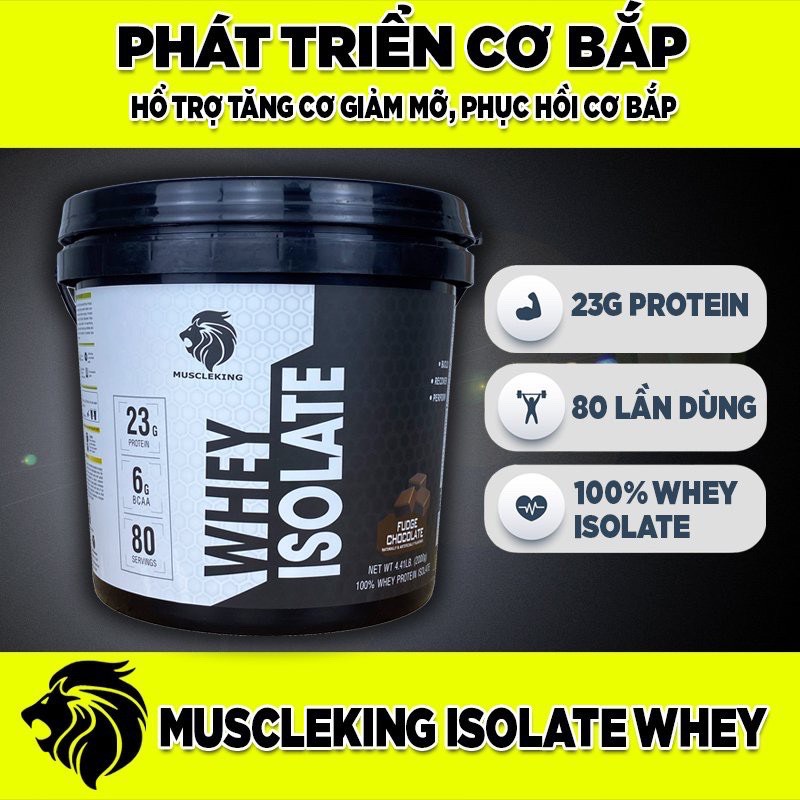 ⚠️FREESHIP ⚠️ Whey Protein Isolate Muscle King Tăng Cơ + Quà Tặng