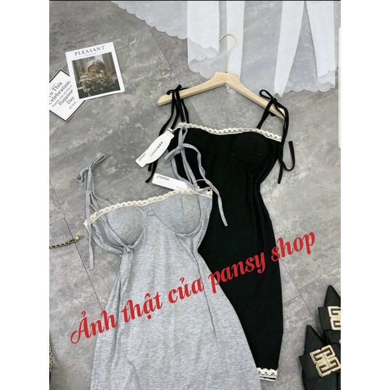 Váy 2 dây cup ngực dáng ngắn - Váy body 2 dây thắt nơ mặc siêu sexy ôm dáng | BigBuy360 - bigbuy360.vn