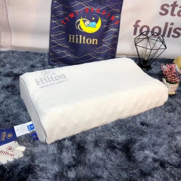Gối cao su non Hilton người lớn chống đau cổ, vai gáy hàng loại 1 kích thước 37x58cm  – Timibedding