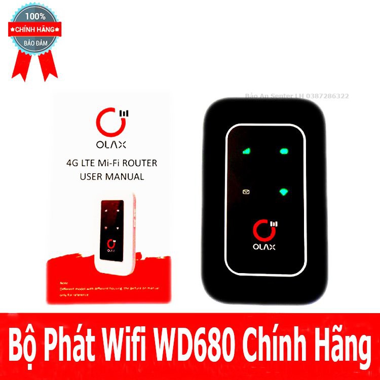 (CHẤT LƯỢNG TUYỆT ĐỈNH) BỘ PHÁT WIFI 4G OLAX - CỤC PHÁT WIFI 4G WD680 - WIFI PHÁT TỪ SIM 3G 4G