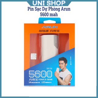 Pin Sạc Dự Phòng Arun 5600mah BH12 tháng dùng được cho mọi dòng điện thoại - Uni Shop