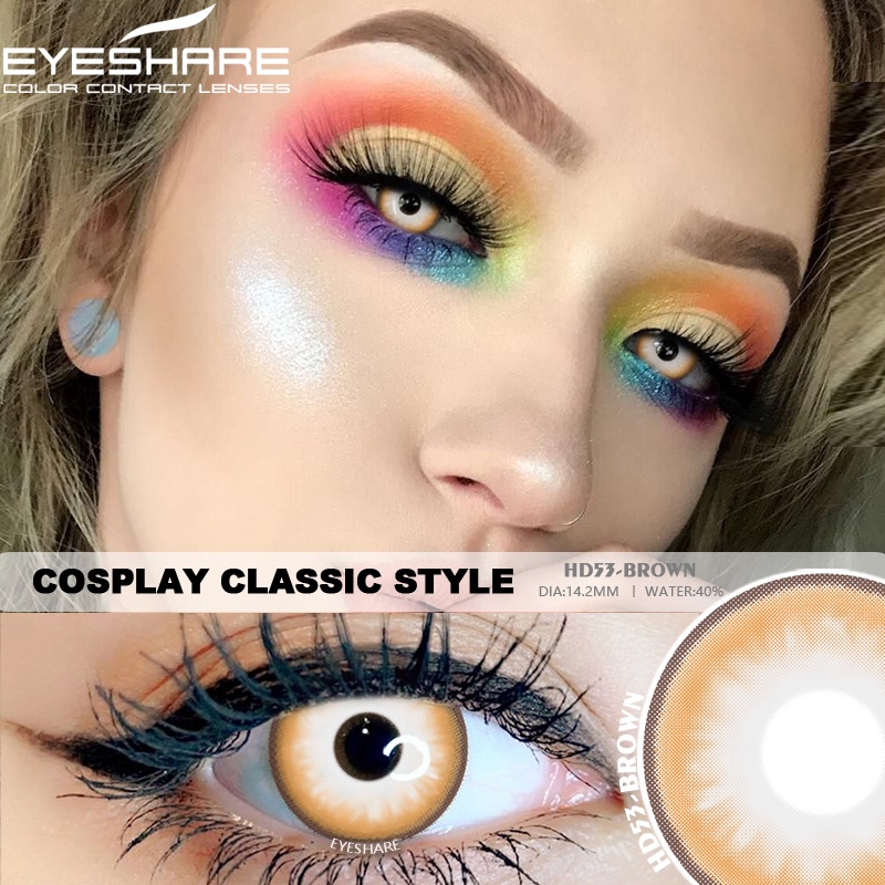EYESHARE [Hàng mới về] Bộ 2 kính áp tròng hóa trang lễ Halloween kèm hộp đựng