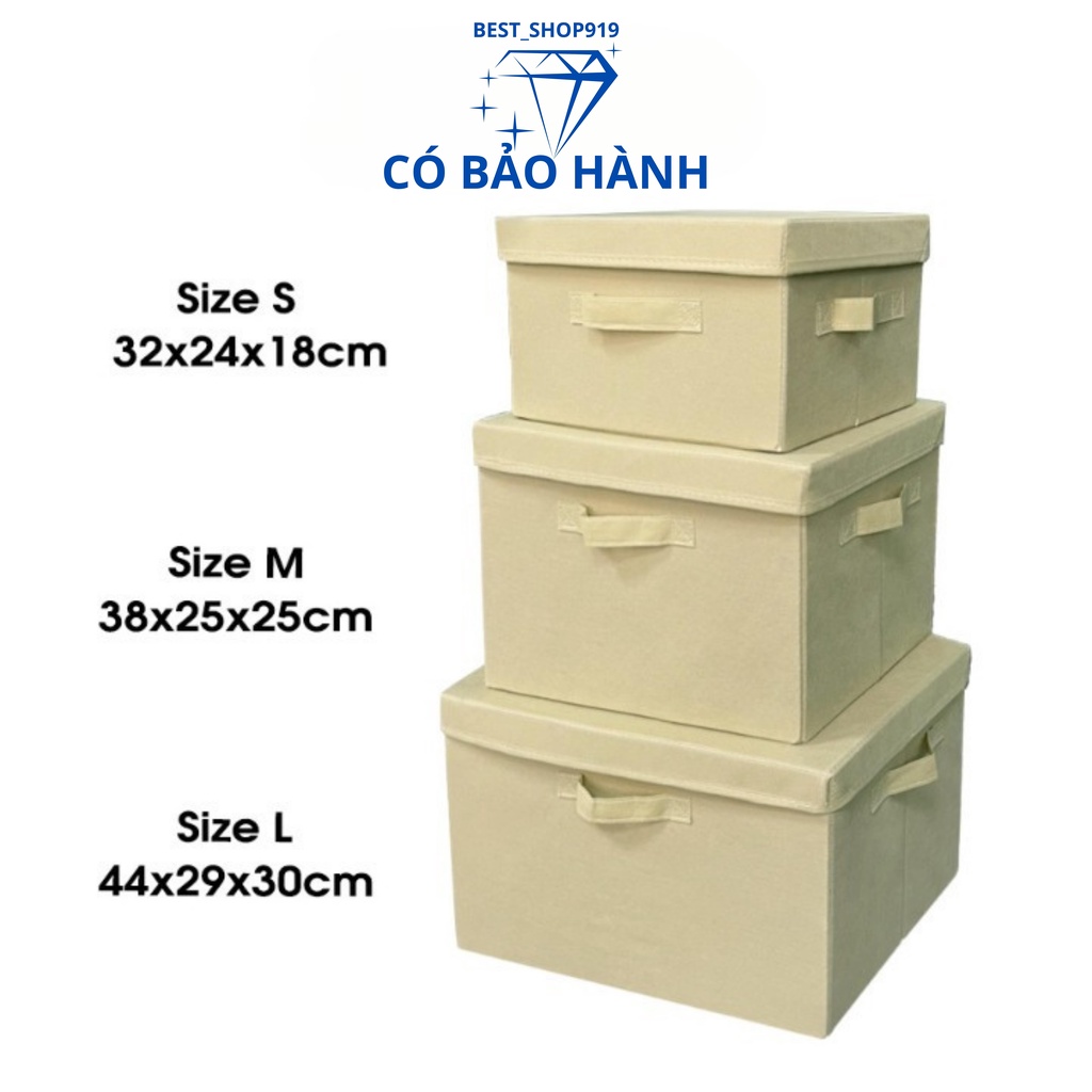 Thùng Đựng Quần Áo Đồ Lót Nam Nữ Đồ Chơi Trẻ Em Gấp Gọn Cao Cấp Có Nắp Đậy Và Quai Xách Tiện Dụng Có Thể Xếp Chồng SET 3